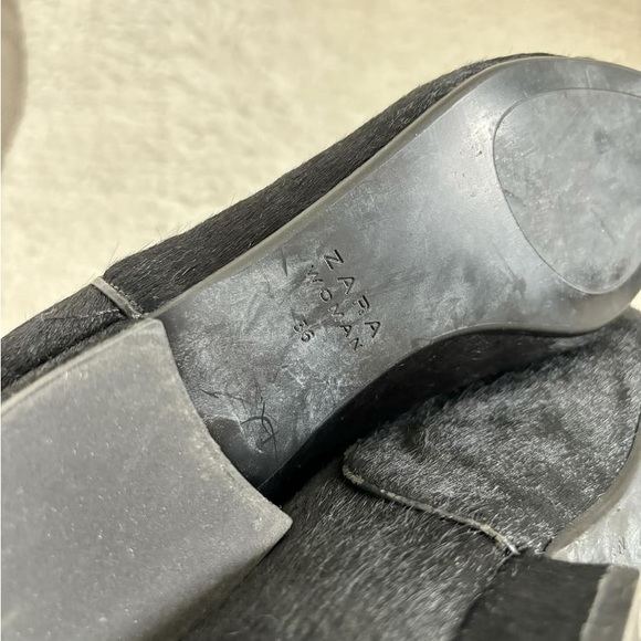 Zara Calf Hair Flat Leather boots size 36 - Picture 7 of 8